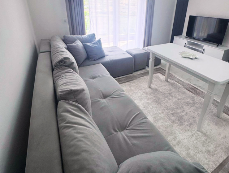 Modern fully furnished 2-room apartment in new building in Golem, Albania, 57.3 m², located 950 meters from the sea