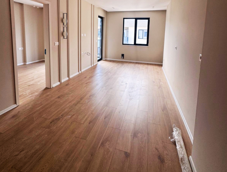 Modern apartment in new residential building, 5th floor, shared swimming pool in courtyard, Albania development, under construction