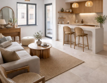 Modern fully furnished 2-room apartment in new building in Golem, Albania, 57.3 m², located 950 meters from the sea