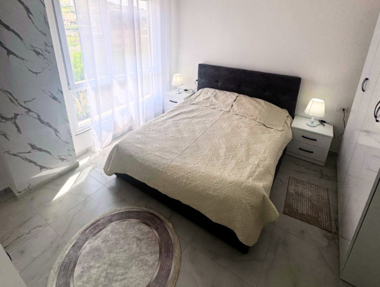 Modern fully furnished 2-room apartment in new building in Golem, Albania, 57.3 m², located 950 meters from the sea