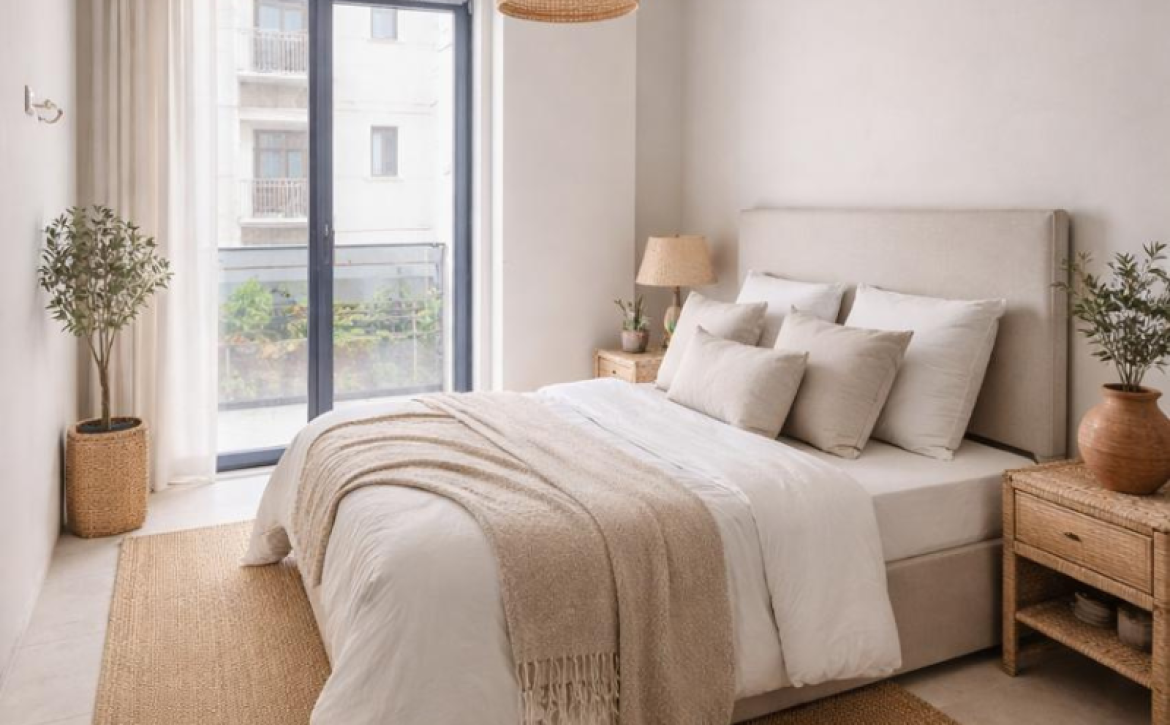 Modern fully furnished 2-room apartment in new building in Golem, Albania, 57.3 m², located 950 meters from the sea