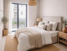 Modern fully furnished 2-room apartment in new building in Golem, Albania, 57.3 m², located 950 meters from the sea