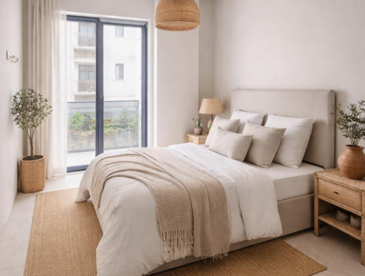 Modern fully furnished 2-room apartment in new building in Golem, Albania, 57.3 m², located 950 meters from the sea