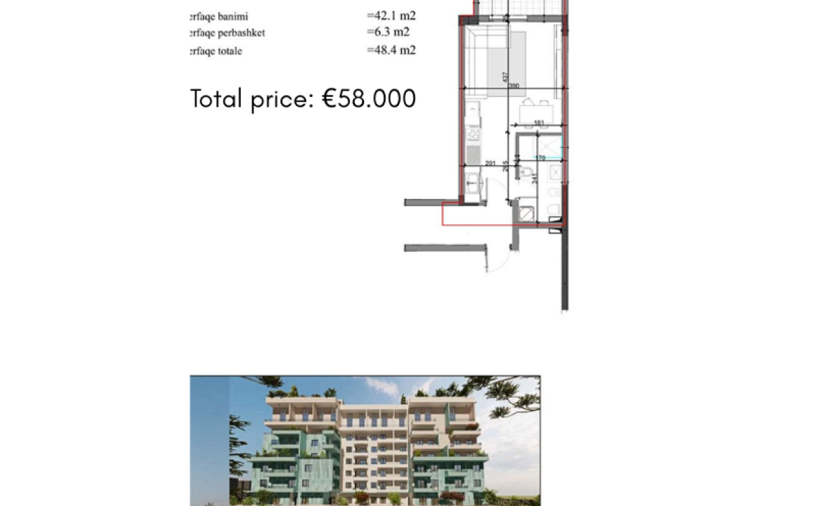 Modern residential complex with spacious studio apartments near the beach in Golem, Durrës