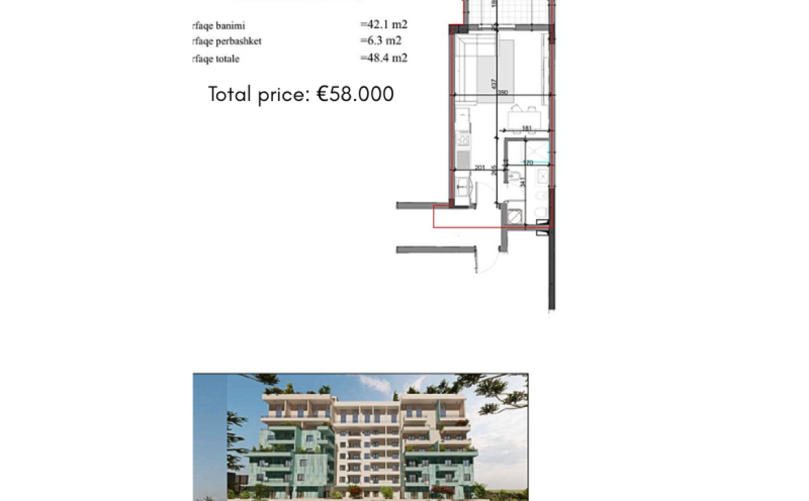 Modern residential complex with spacious studio apartments near the beach in Golem, Durrës