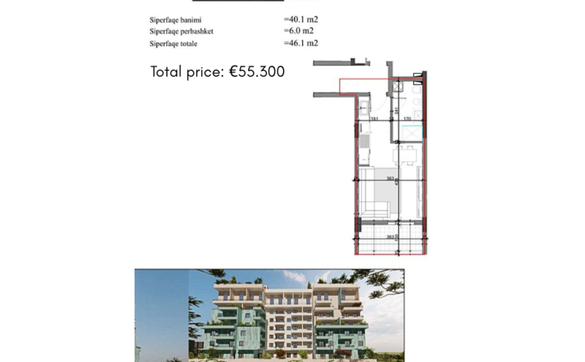 Modern residential complex with spacious studio apartments near the beach in Golem, Durrës
