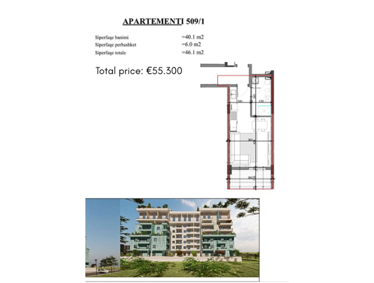 Modern residential complex with spacious studio apartments near the beach in Golem, Durrës