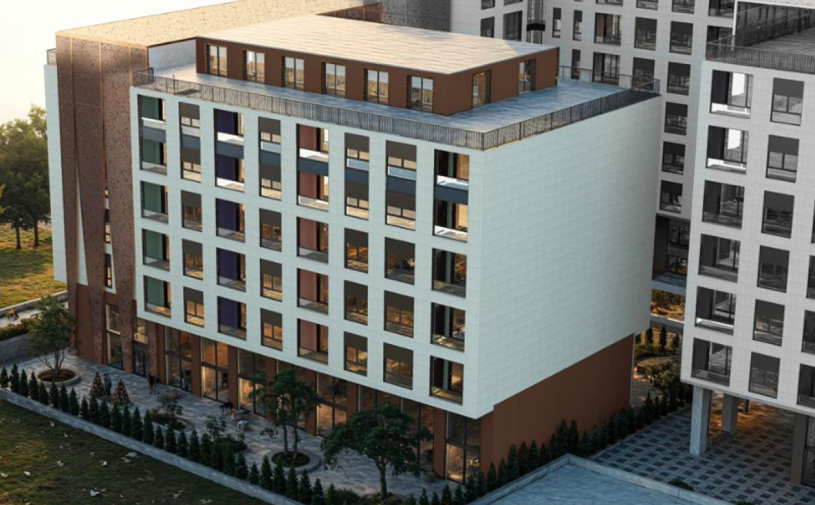 Moderní apartmánový komplex VM Residence v Albánii u moře s hotelovým bazénem a SPA