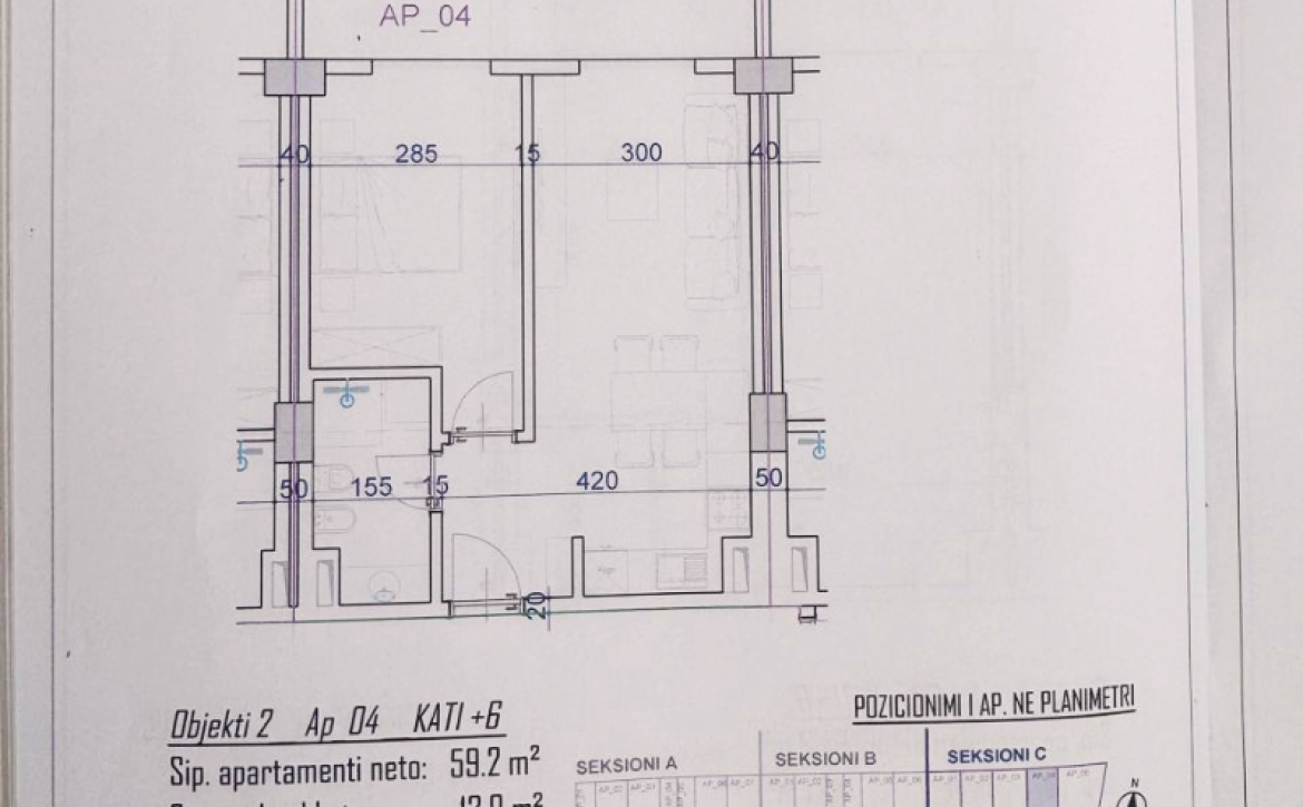 Detailní architektonický plán a metráž moderního prázdninového bytu v Rezidenci Bonita Viena