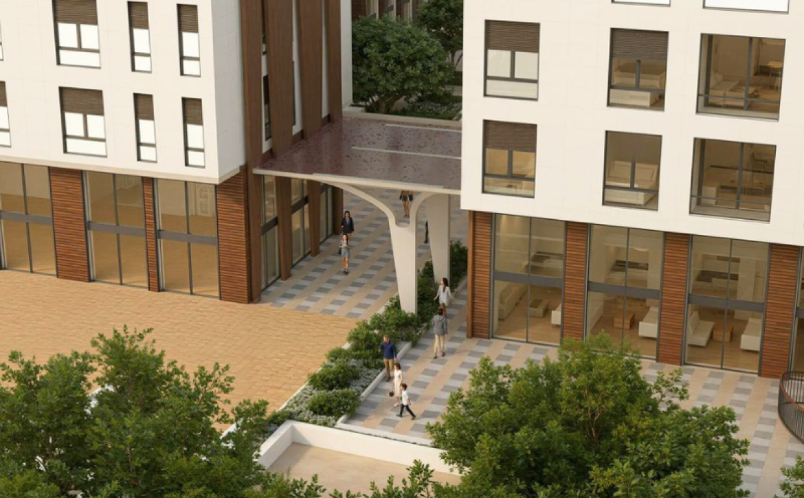 Moderní apartmánový komplex VM Residence v Albánii u moře s hotelovým bazénem a SPA