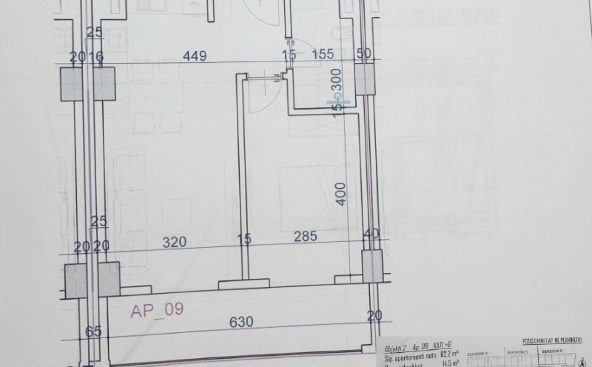 Detailní architektonický plán a metráž moderního prázdninového bytu v Rezidenci Bonita Viena