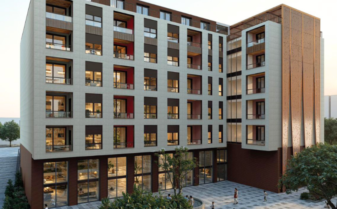 Moderní apartmánový komplex VM Residence v Albánii u moře s hotelovým bazénem a SPA