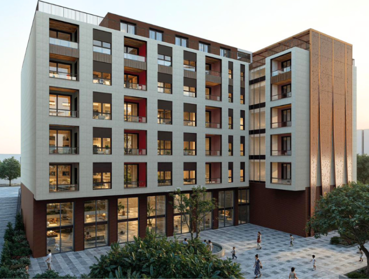 Moderní apartmánový komplex VM Residence v Albánii u moře s hotelovým bazénem a SPA