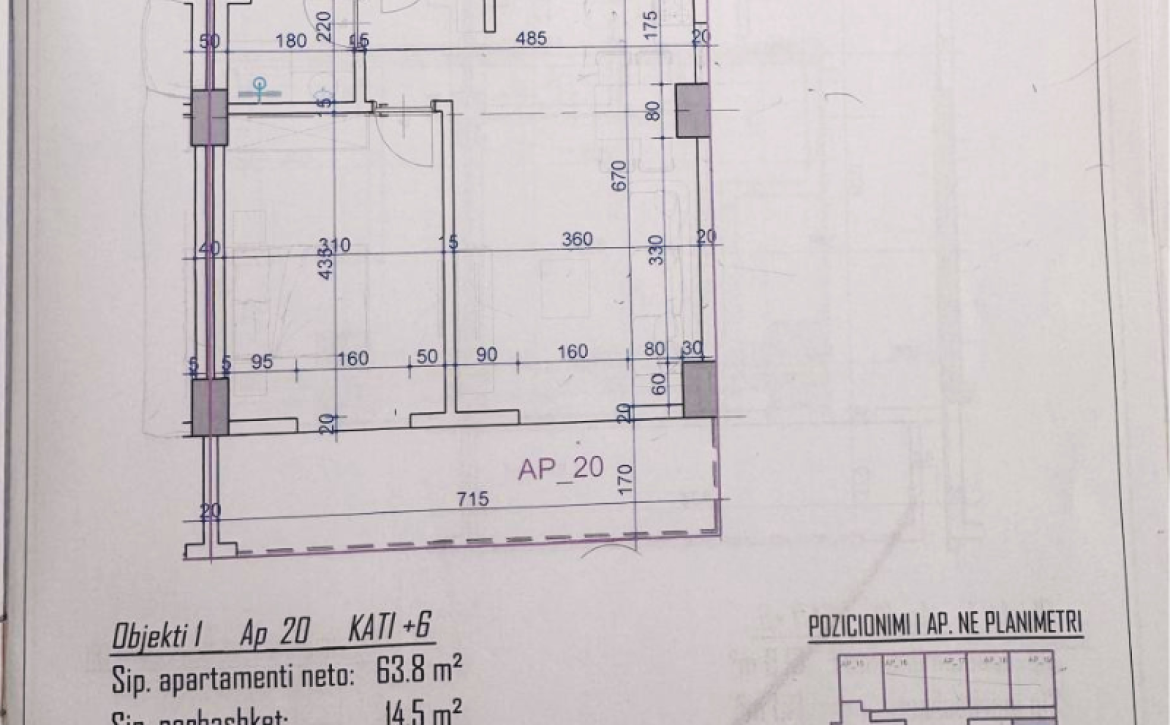 Detailní architektonický plán a metráž moderního prázdninového bytu v Rezidenci Bonita Viena