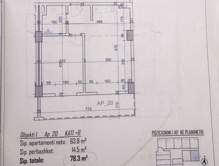 Detailní architektonický plán a metráž moderního prázdninového bytu v Rezidenci Bonita Viena