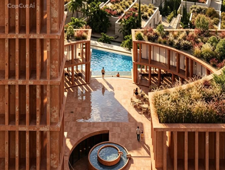 Terrarosa Residence luxury apartments with private terraces and infinity pool overlooking the sea in Borsh.Albanian Riviera